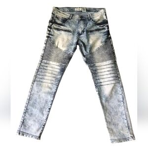 Akademiks Jeanius Size 32X30 Distressed Acid Wash Mens Jeans